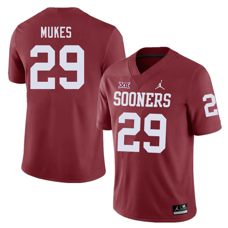 Oklahoma Sooners #29 Jordan Mukes College Football Jerseys Sale-Crimson